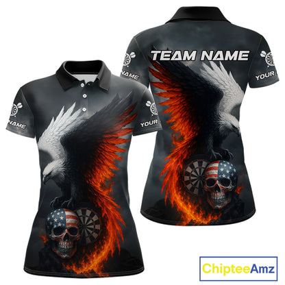Custom Patriotic Dart Shirt For Women Personalized Skull Red Eagle Dart Team Jerseys NYN1060