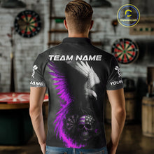 Load image into Gallery viewer, Custom Patriotic Dart Shirt For Men Personalized Skull Purple Eagle Dart Team Jerseys NYN1061
