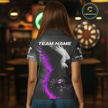 Load image into Gallery viewer, Custom Patriotic Dart Shirt For Women Personalized Skull Purple Eagle Dart Team Jerseys NYN1061