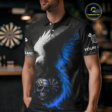 Load image into Gallery viewer, Custom Patriotic Dart Shirt For Men Personalized Skull Blue Eagle Dart Team Jerseys NYN1062