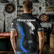 Load image into Gallery viewer, Custom Patriotic Dart Shirt For Men Personalized Skull Blue Eagle Dart Team Jerseys NYN1062