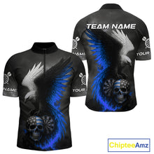 Load image into Gallery viewer, Custom Patriotic Dart Shirt For Men Personalized Skull Blue Eagle Dart Team Jerseys NYN1062