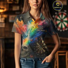 Load image into Gallery viewer, Custom Colorful Smoke Skull Dartboard Women Dart Shirt Outfits Butterflies Dart Jerseys NYN1063