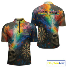 Load image into Gallery viewer, Custom Colorful Smoke Skull Dartboard Men Dart Shirt Outfits Butterflies Dart Jerseys NYN1063