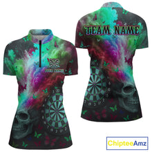 Load image into Gallery viewer, Custom Colorful Smoke Skull Dartboard Women Dart Shirt Outfits Butterflies Dart Jerseys NYN1064