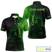 Load image into Gallery viewer, Custom Black-Green Horror Lion Dartboard Dart Polo Shirt For Men Grunge Dart Jerseys NYN1412