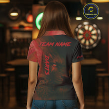Load image into Gallery viewer, Custom Black-Red Horror Lion Dartboard Dart Polo Shirt For Women Grunge Dart Jerseys NYN1413