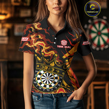 Load image into Gallery viewer, Custom Yellow Honeycomb Bees Skull Dartboards Dart Shirts For Women Dart Team Jerseys NYN0053