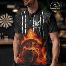 Load image into Gallery viewer, Bear &amp; Flame Dartboard Custom Darts Polo Shirt For Men - Darts Team Jersey NYN0763