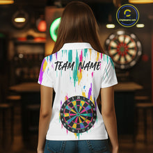Load image into Gallery viewer, Custom Colorful Grunge Dartboard Darts Jerseys For Women, Darts Team Shirt Personalized NYN1094