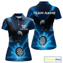 Load image into Gallery viewer, Custom Darts Shirt For Women Blue Icy Eagle Dartboard Dart Jerseys, Dart Team Shirts NYN1149