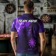 Load image into Gallery viewer, Custom Funny Skull Darts Shirt For Men Personalized Purple Dartboard Dart Team Jerseys NYN1159