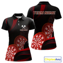 Load image into Gallery viewer, Three Red-Dartboard 3D Tribals Dart Shirt For Women - Custom Name &amp; Team Jersey NYN0624