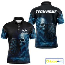 Load image into Gallery viewer, Custom Men Darts Shirt With Icy Skull Personalized Team Dartboard Darts Jerseys NYN1215