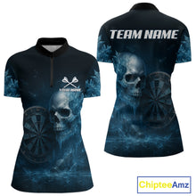 Load image into Gallery viewer, Custom Women Darts Shirt With Icy Skull Personalized Team Dartboard Darts Jerseys NYN1215