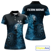 Load image into Gallery viewer, Personalized Icy Skull Dart Shirt Custom Dartboard Team Dart Jerseys For Women NYN1216