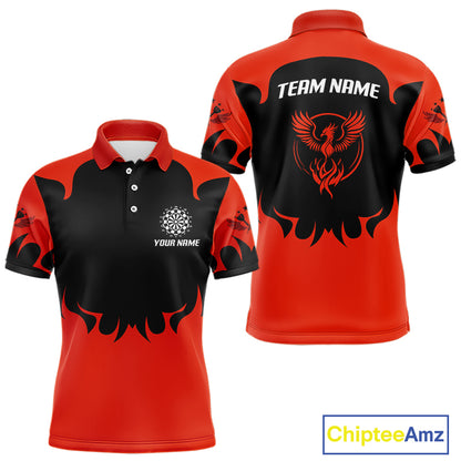 Maroon Phoenix Wings Dart Arrow Darts Shirt For Men - Custom Team & Player Name NYN0364
