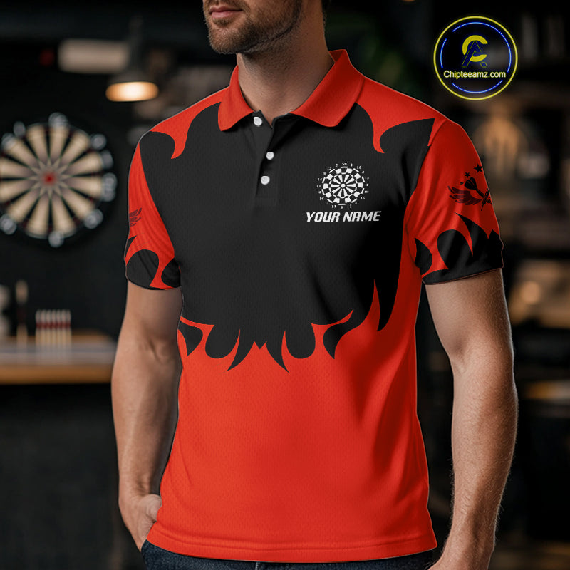 Maroon Phoenix Wings Dart Arrow Darts Shirt For Men - Custom Team & Player Name NYN0364