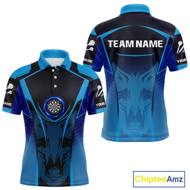 Azure Lightning Dartboard Darts Shirt For Men - Custom Team Name - Darts Jersey NYN0366