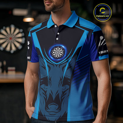 Azure Lightning Dartboard Darts Shirt For Men - Custom Team Name - Darts Jersey NYN0366
