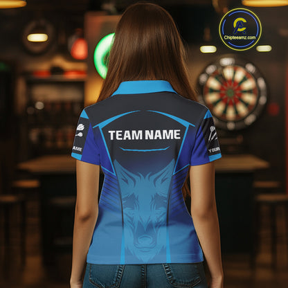 Azure Lightning Dartboard Darts Shirt For Women - Custom Team Name - Darts Jersey NYN0366