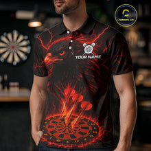 Load image into Gallery viewer, Personalized Lightning Eagle Dart Shirt Custom Red Dartboard Dart Jerseys For Men NYN1222