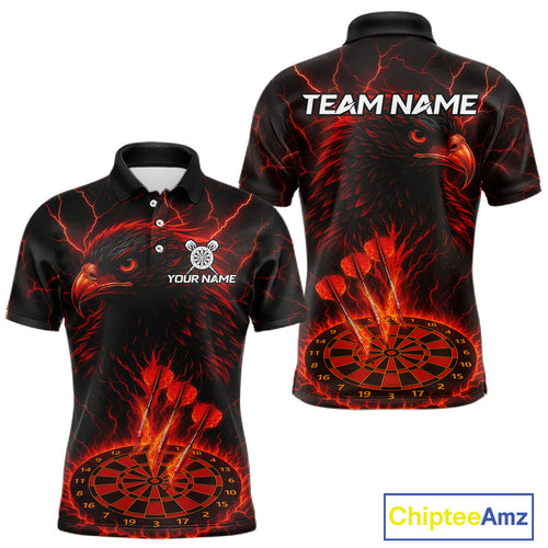 Personalized Lightning Eagle Dart Shirt Custom Red Dartboard Dart Jerseys For Men NYN1222