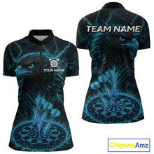 Load image into Gallery viewer, Personalized Lightning Eagle Dart Shirt Custom Blue Dartboard Dart Jerseys For Women NYN1224