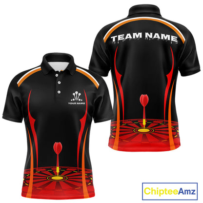 Red Dartboard & Dart Arrow Darts Shirt For Men - Custom Team Name - Darts Jersey NYN0369