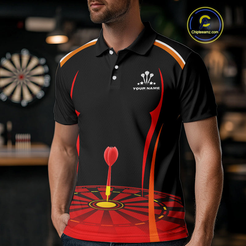 Red Dartboard & Dart Arrow Darts Shirt For Men - Custom Team Name - Darts Jersey NYN0369