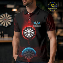 Load image into Gallery viewer, Thunder Dartboards Men's Darts Shirt - Custom Name &amp; Team | Opt1 - Blue Red NYN0631