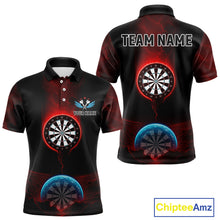 Load image into Gallery viewer, Thunder Dartboards Men's Darts Shirt - Custom Name &amp; Team | Opt1 - Blue Red NYN0631