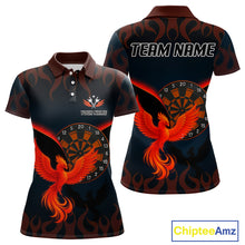 Load image into Gallery viewer, Phoenix Flame Dartboards Women's Darts Shirt - Custom Name &amp; Team Jersey | Opt1 - Orange  NYN0636