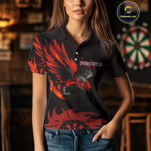 Load image into Gallery viewer, Red Flames Eagle Dartboard Custom Polo Darts Jerseys For Women, Darts Team Shirt Uniform NYN0851
