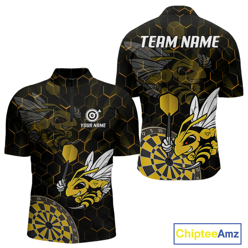 Bee & Dart Arrow Honeycomb Darts Shirt For Men Custom Name & Team Jersey | Opt1 NYN0651