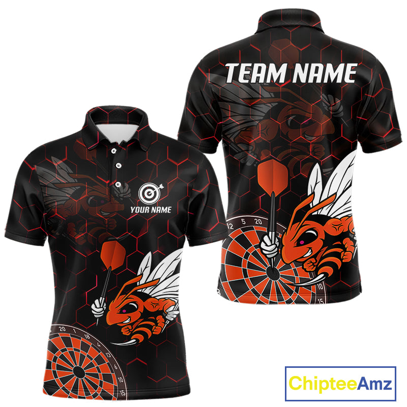 Bee & Dart Arrow Honeycomb Darts Shirt For Men Custom Name & Team Jersey | Opt2 NYN0652
