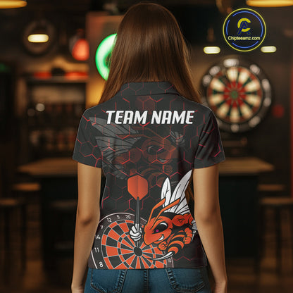 Bee & Dart Arrow Honeycomb Darts Shirt For Women Custom Name & Team Jersey | Opt2 NYN0652