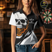 Load image into Gallery viewer, Custom Orange Flame Dartboard Darts Jersey For Women Outfit Dart Team Jersey NYN1269