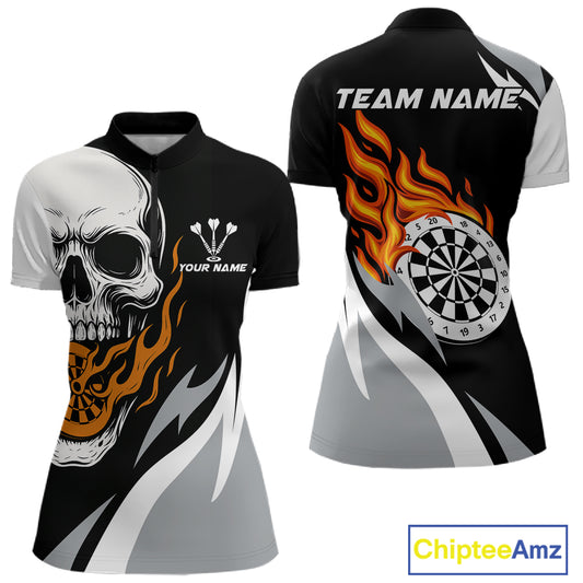 Custom Orange Flame Dartboard Darts Jersey For Women Outfit Dart Team Jersey NYN1269