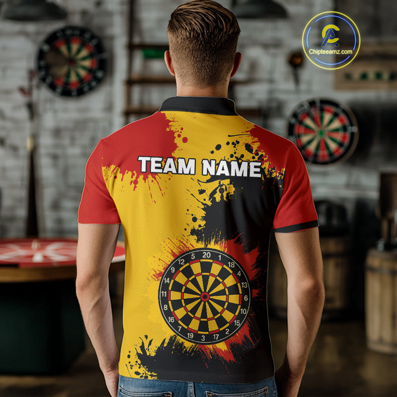 Colorful Grunge Pattern & Dartboard, Darts Team Shirt For Men – Customizable Name NYN0388