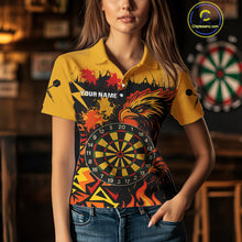 Load image into Gallery viewer, Custom Black And Yellow Flaming Eagle Darts Shirt For Women Outfits Grunge Dart Jersey NYN0399