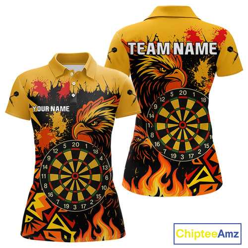 Custom Black And Yellow Flaming Eagle Darts Shirt For Women Outfits Grunge Dart Jersey NYN0399