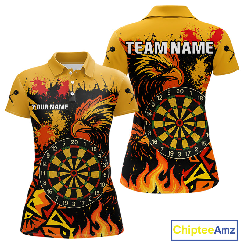 Custom Black And Yellow Flaming Eagle Darts Shirt For Women Outfits Grunge Dart Jersey NYN0399