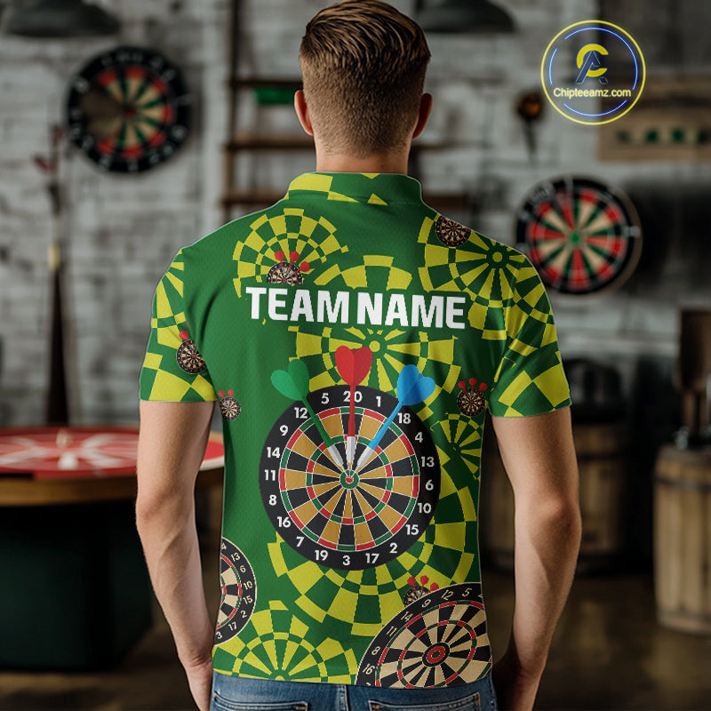 Multi Color Dartboard & Dart Arrows Men's Darts Shirt - Custom Name For Darts Jersey NYN0425