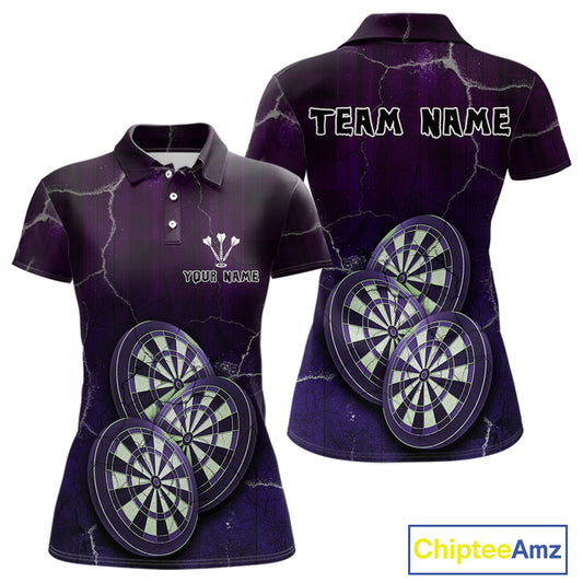 Triple Dartboards Custom Grunge Darts Team Shirt For Women | Opt3 - Blue Purple NYN0680