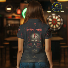 Load image into Gallery viewer, Custom Women's Darts Polo Shirts Red Dripping Blood Skull For Darts Jersey NYN0775