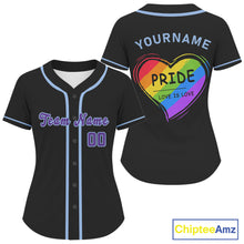 Load image into Gallery viewer, "Pride Love Is Love" Women's Baseball Jersey Custom LGPT Baseball Shirt For LGPTQ+ Fans NYN0880