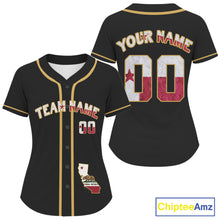 Load image into Gallery viewer, Custom California State Flag Patriotic Baseball Jersey For Women Baseball Patriotic Shirt NYN0891