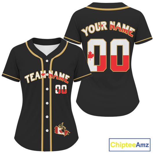 Custom Canada Flag Patriotic Baseball Jersey For Women Youth Baseball Patriotic Shirt NYN0892