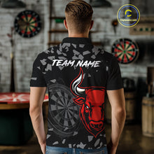 Load image into Gallery viewer, Bull &amp; Dartboard Custom Grunge Men's Darts Polo Shirt  - Red Darts Team Jersey NYN0716